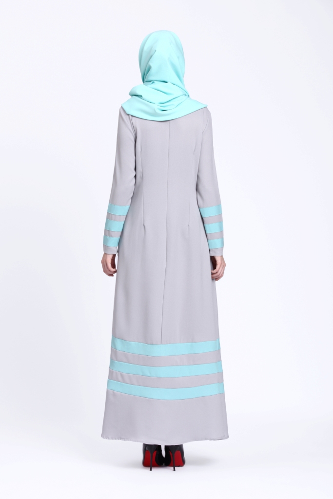BM71224 MUSLIMAH JUBAH LIGHT GREY