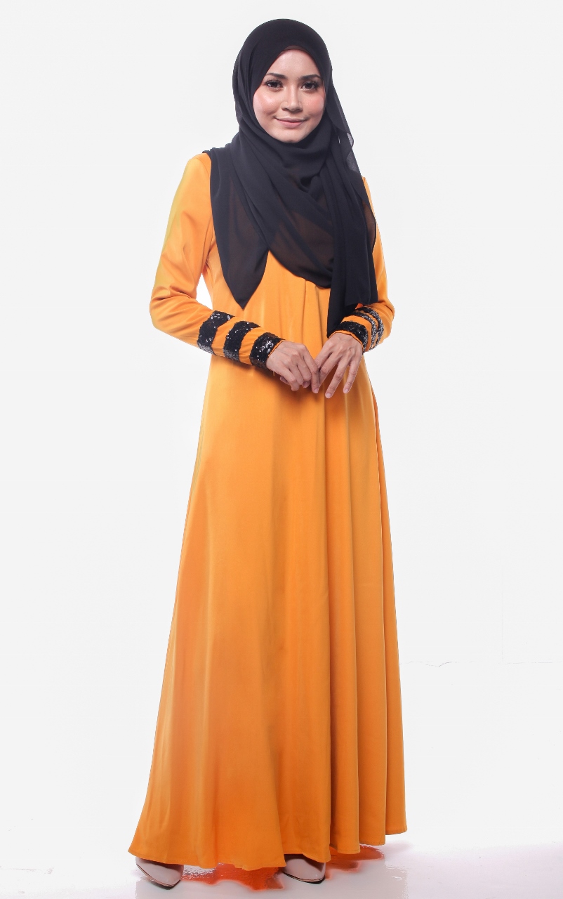 BM71224 MUSLIMAH JUBAH MUSTARD
