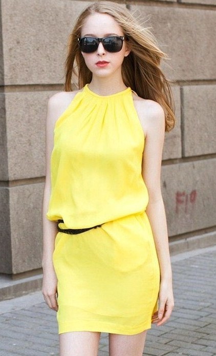 BM71225 CASUAL DRESS YELLOW