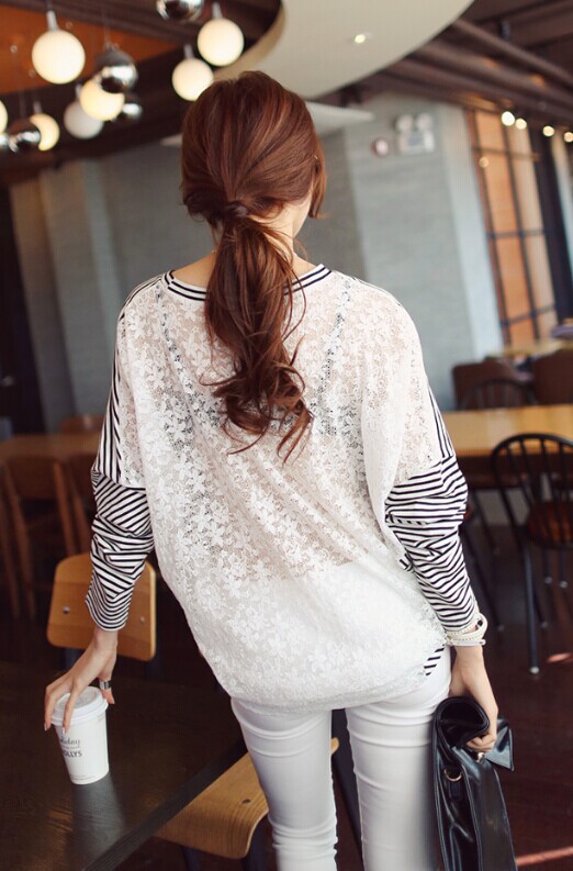 BM71231 CASUAL STRIPE TOP AS PICTURE