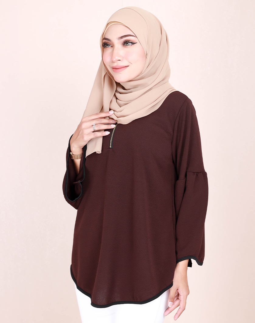 QA-684 CITRA BLOUSE BROWN