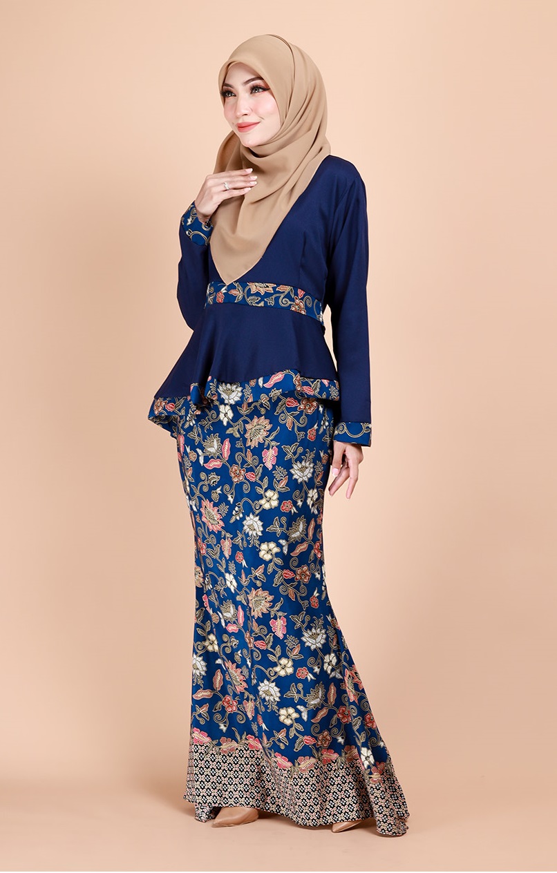 QA-690 ALISYA MODERN KURUNG NAVY BLUE