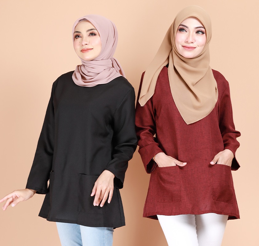 QA-692 BASIC WOMEN'S BLOUSE MAROON