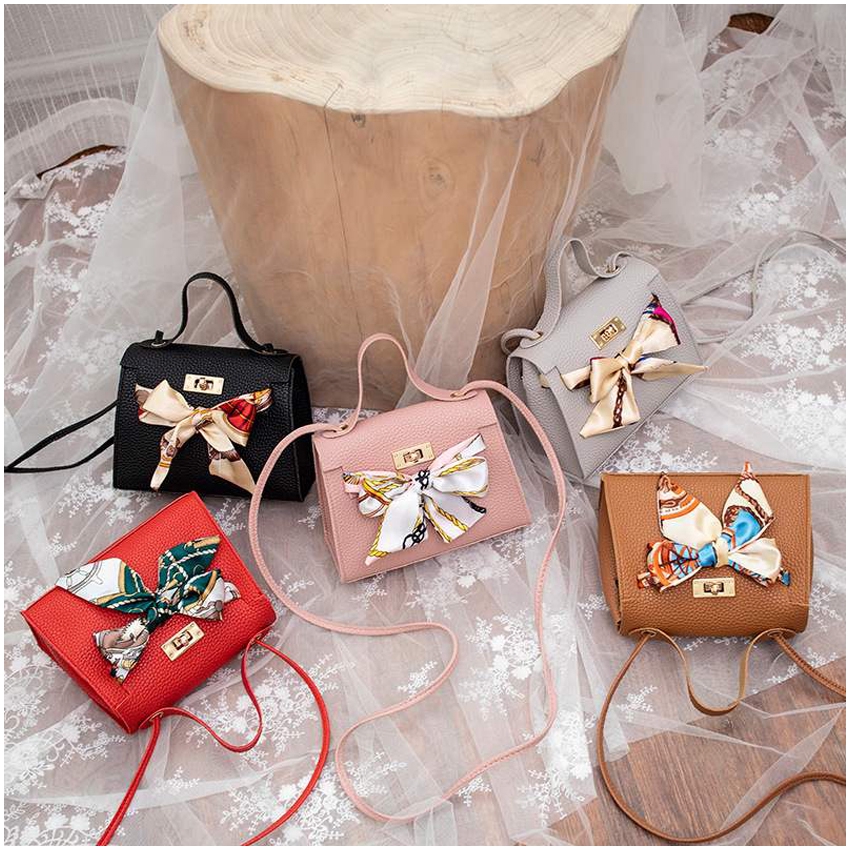 KW80560 TRENDY RIBBON WOMEN BAG BLACK