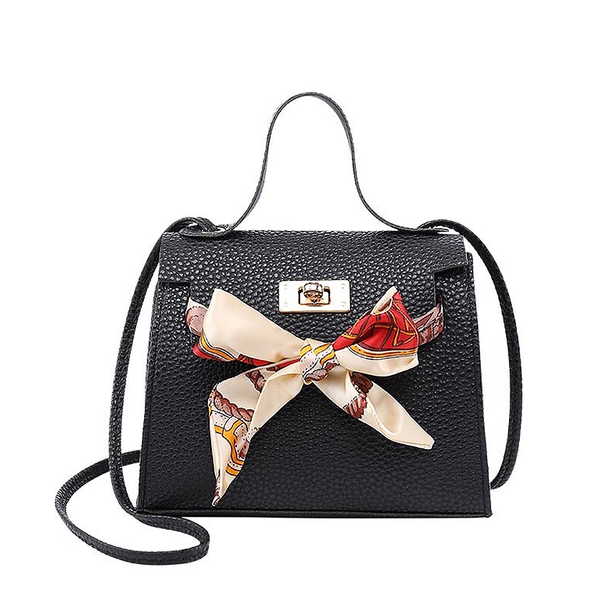 KW80560 TRENDY RIBBON WOMEN BAG BLACK