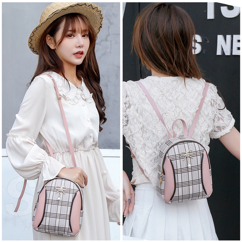 KW80567 TRENDY RIBBON BACKPACK PINK