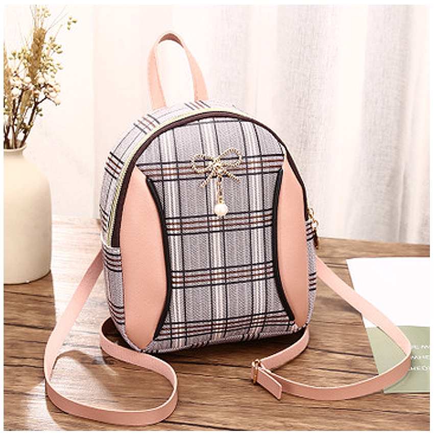 KW80567 TRENDY RIBBON BACKPACK PINK