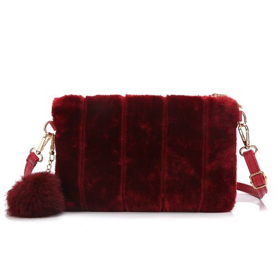 KW80592 FLUFFY CROSSBODY BAG RED
