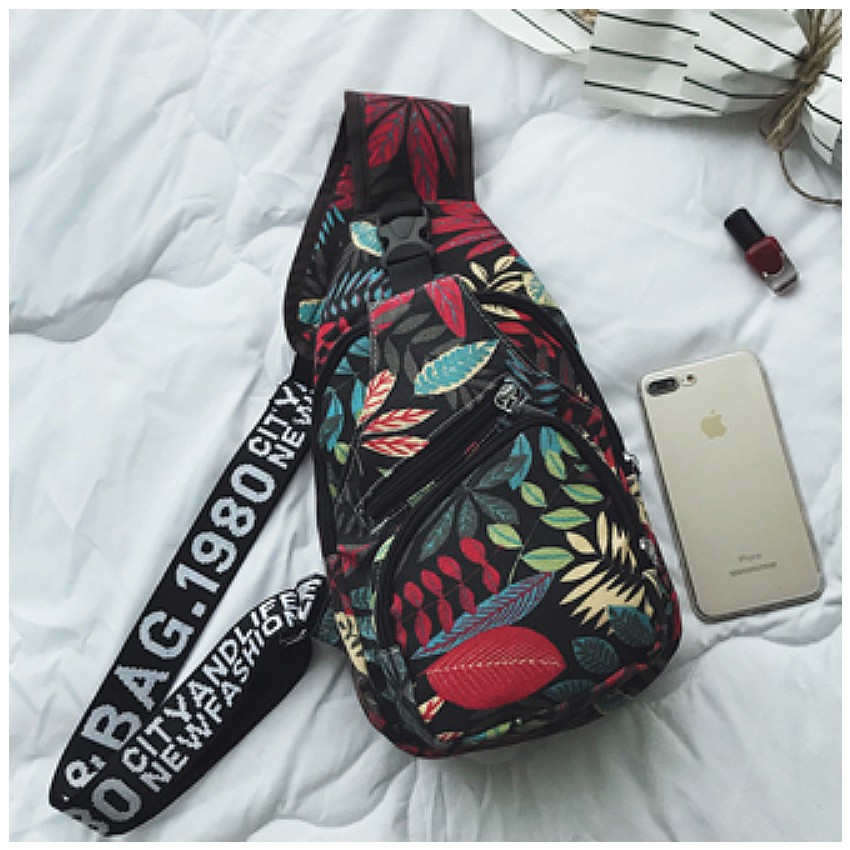 KW80614 WOMEN'S PRINTED BAG BLACK