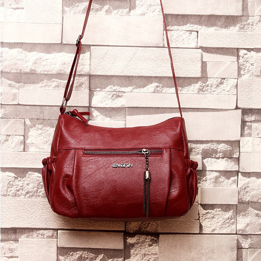 KW80616 CASUAL HANDBAG WINE RED