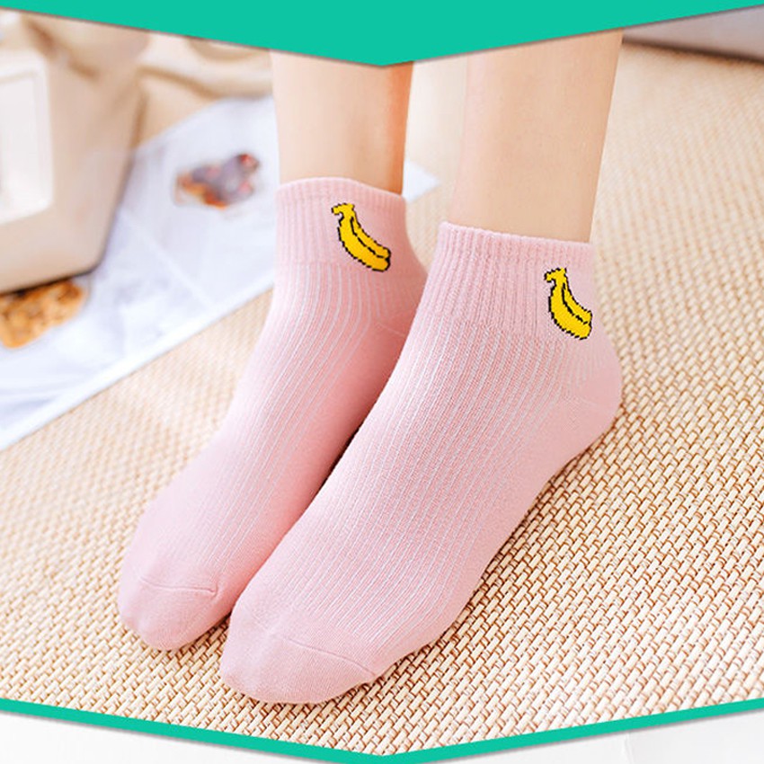 KW80652 ANKLE SOCKS PINK BANANA