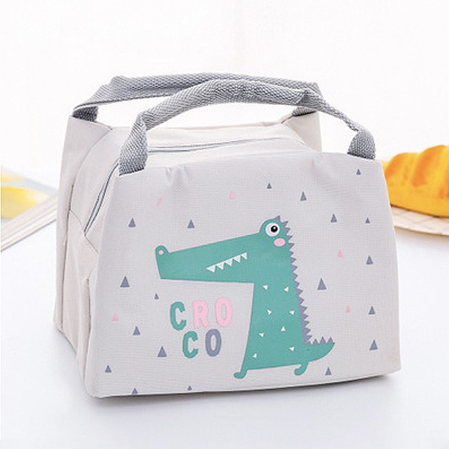 KW80670 CUTE LUNCH BAG GREY CROCODILE