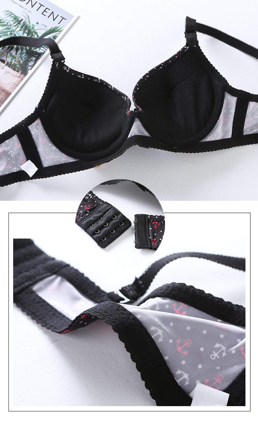 QA-713 ANCHOR WOMEN'S BRA BLACK