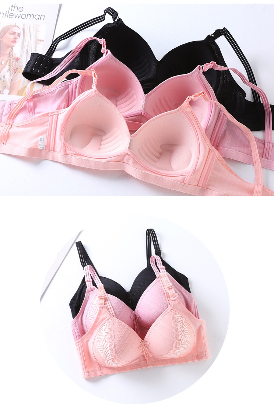 QA-717 NON WIRED BRA PINK