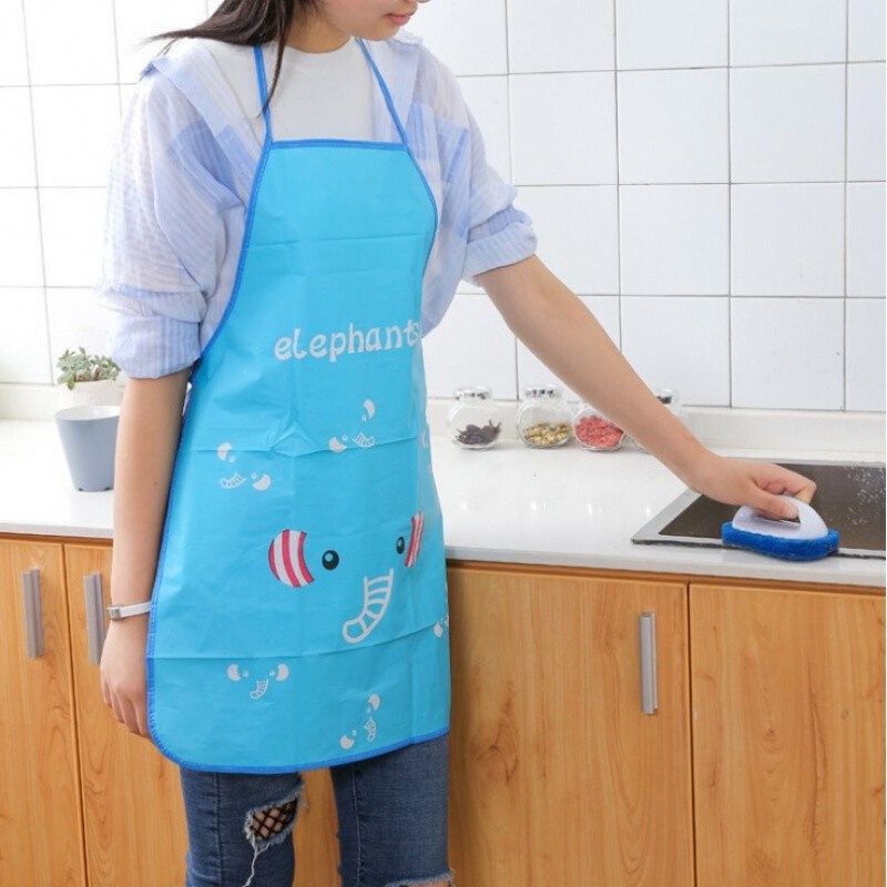 KW80684 CUTE WATERPROOF APRON BLUE ELEPHANT