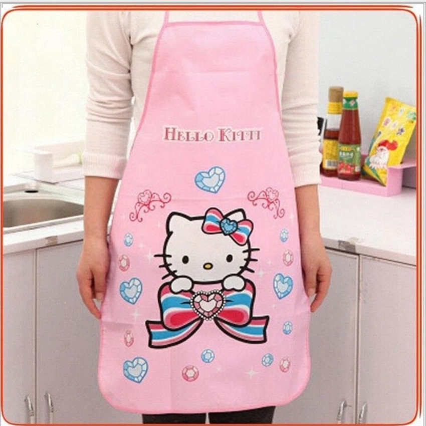 KW80684 CUTE WATERPROOF APRON PINK HELLO KITTY