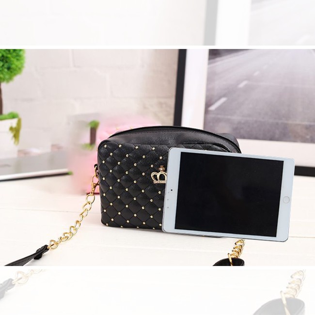KW80699 TRENDY CROWN SLING BAG BLACK