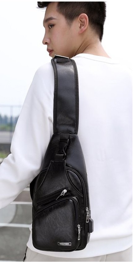 KW80714 MEN TRAVEL CHEST BAG BLACK