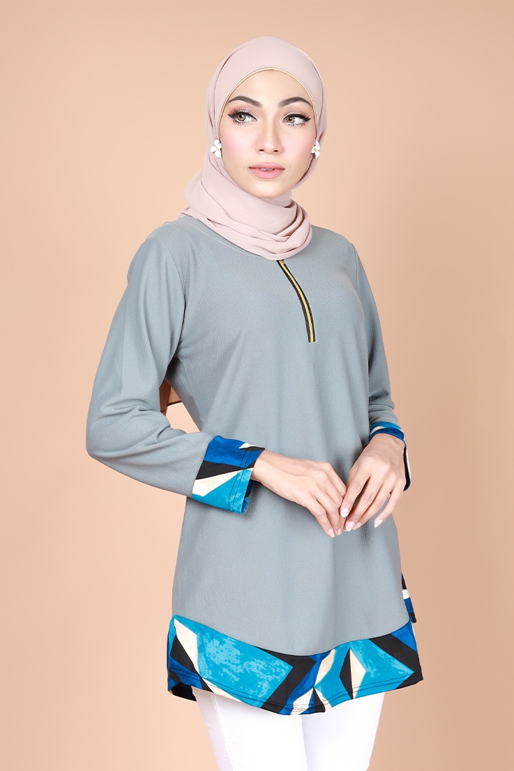 QA-733 MODERN BLOUSE GREY