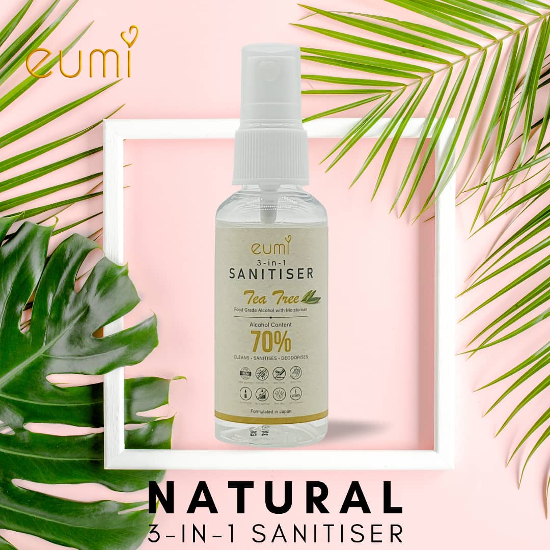 [Child Friendly] Eumi 3-in-1 Sanitiser 50ml - KKM Approved | Food Grade Alcohol | Natural Ingredients |