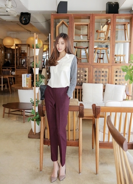 BM71234  TWO TONE TOP AS PICTURE