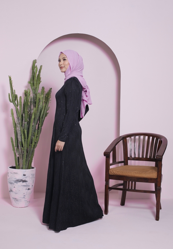 BM71239 ELEGANT GLITTER JUBAH BLACK