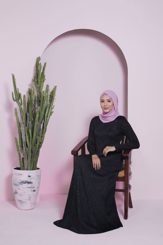 BM71239 ELEGANT GLITTER JUBAH BLACK