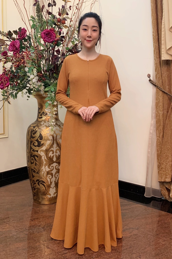 BM71240 TRENDY MODERN JUBAH MUSTARD
