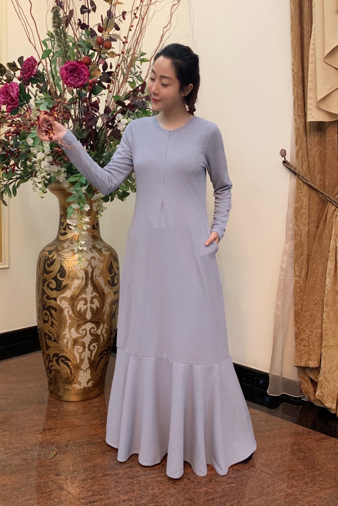 BM71240 TRENDY MODERN JUBAH DUSTY BLUE