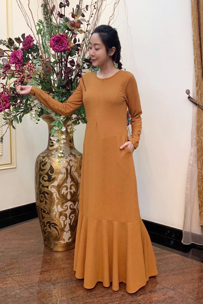 BM71240 TRENDY MODERN JUBAH MUSTARD