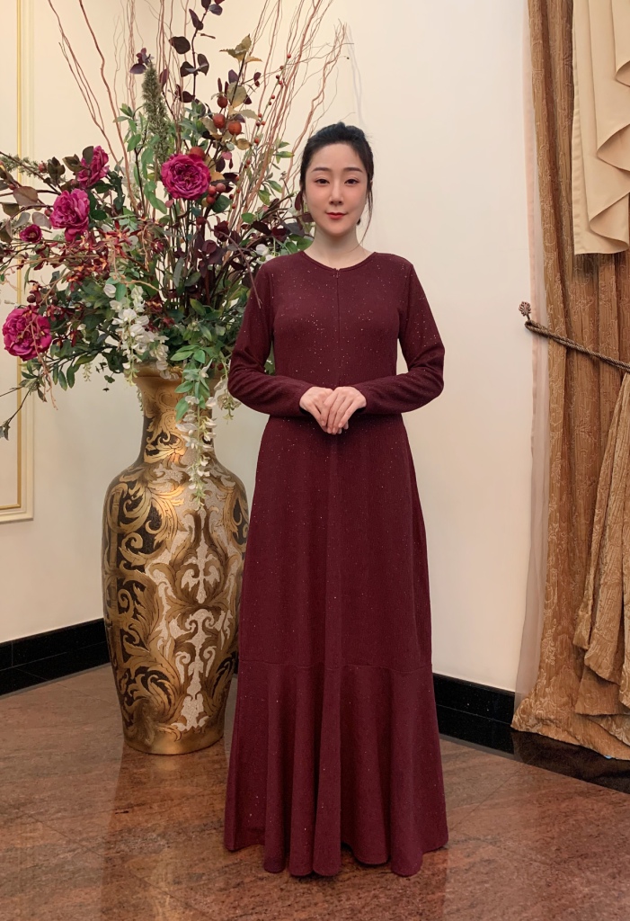 BM71241 GLITTER MODERN JUBAH MAROON