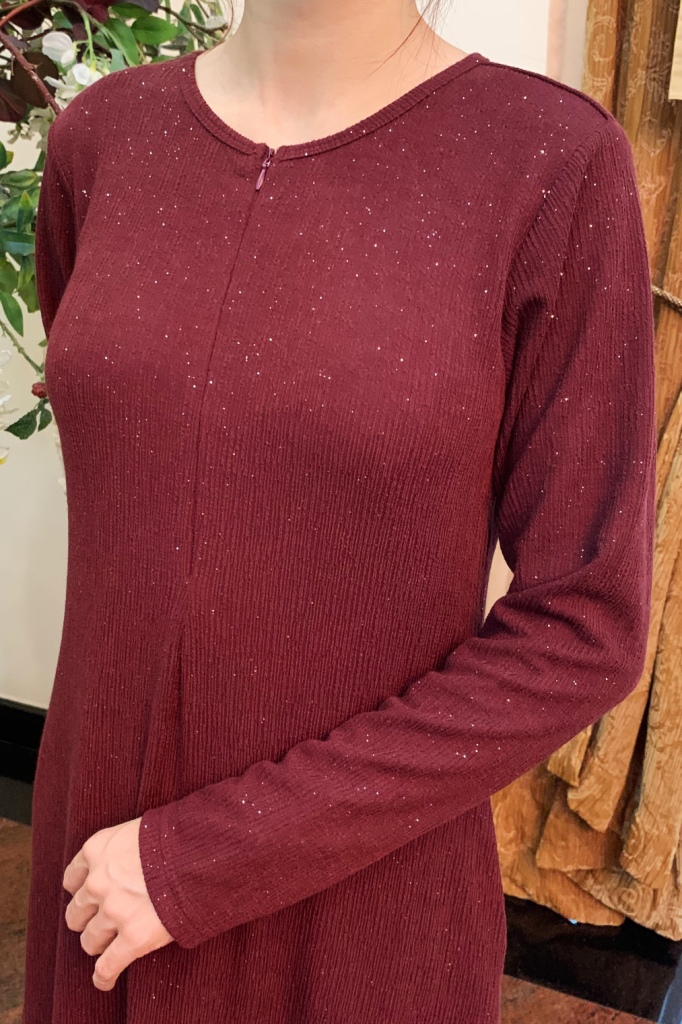 BM71241 GLITTER MODERN JUBAH MAROON