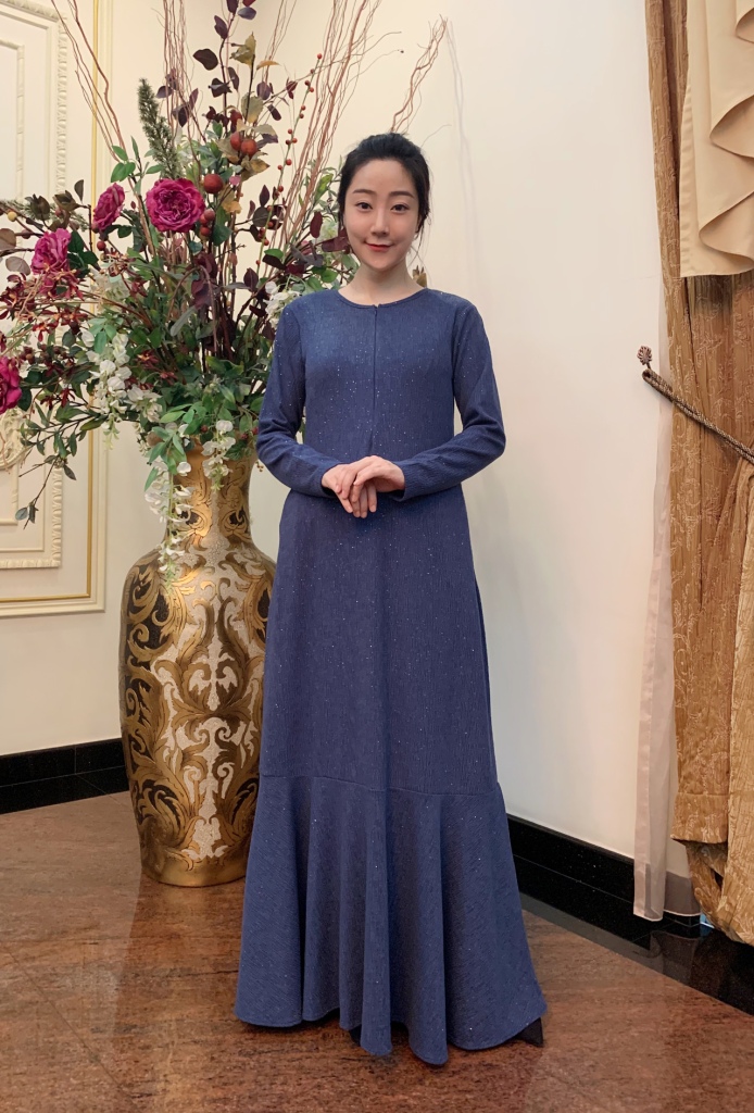 BM71241 GLITTER MODERN JUBAH DARK BLUE