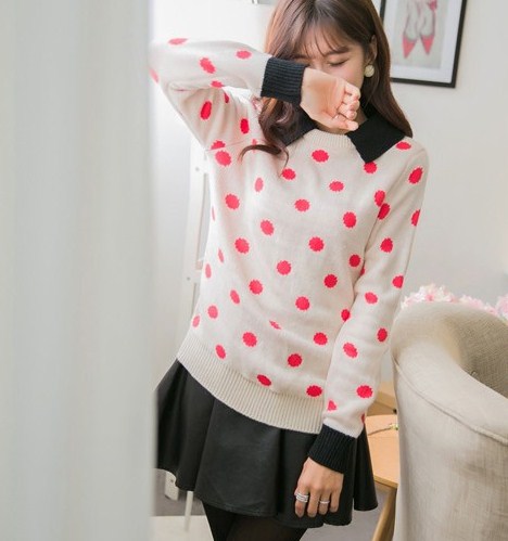 BM71243 POLKA DOT TOP AS PICTURE