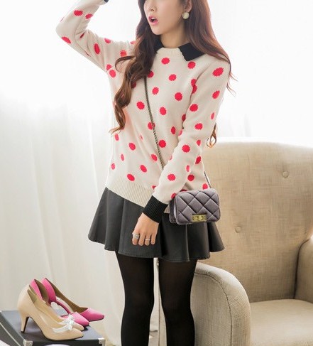 BM71243 POLKA DOT TOP AS PICTURE