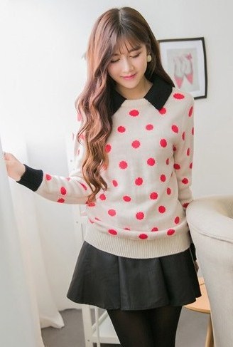 BM71243 POLKA DOT TOP AS PICTURE