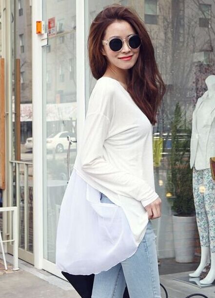 BM71258 CASUAL TRENDY BLOUSE WHITE