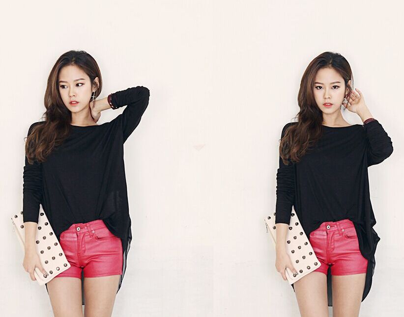 BM71258 CASUAL TRENDY BLOUSE BLACK