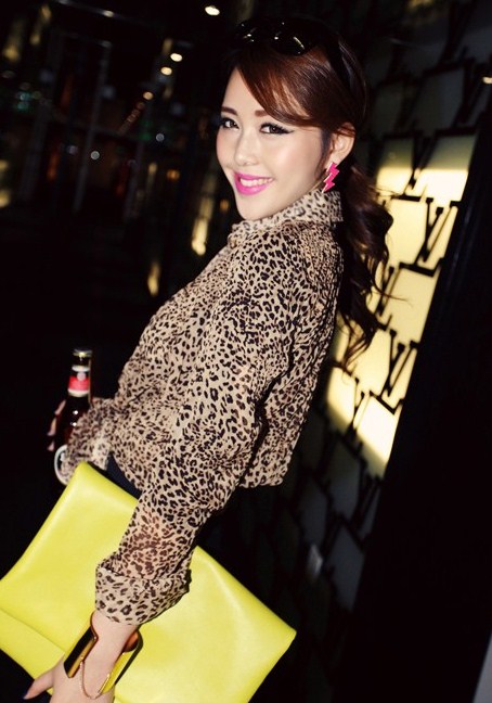 BM71261 TRENDY LEOPARD TOP AS PICTURE