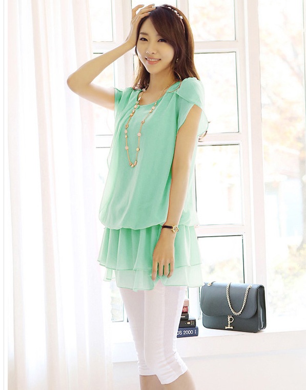 BM71264 CASUAL FASHION TOP GREEN