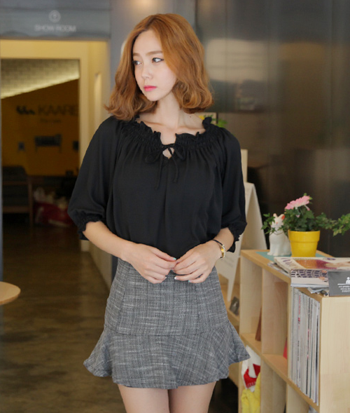 BM71272 SEXY KOREAN TOP BLACK