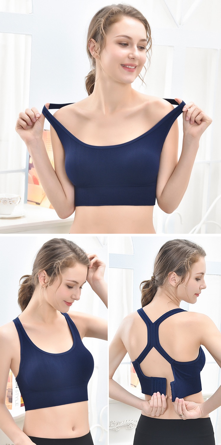 QA-776 BUCKLE SPORTS BRA NAVY BLUE