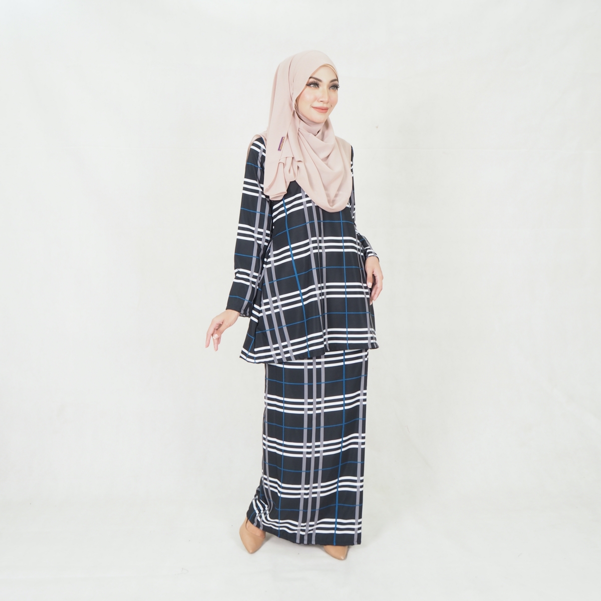 SW5200 CHECKER PRINTED KURUNG BLACK