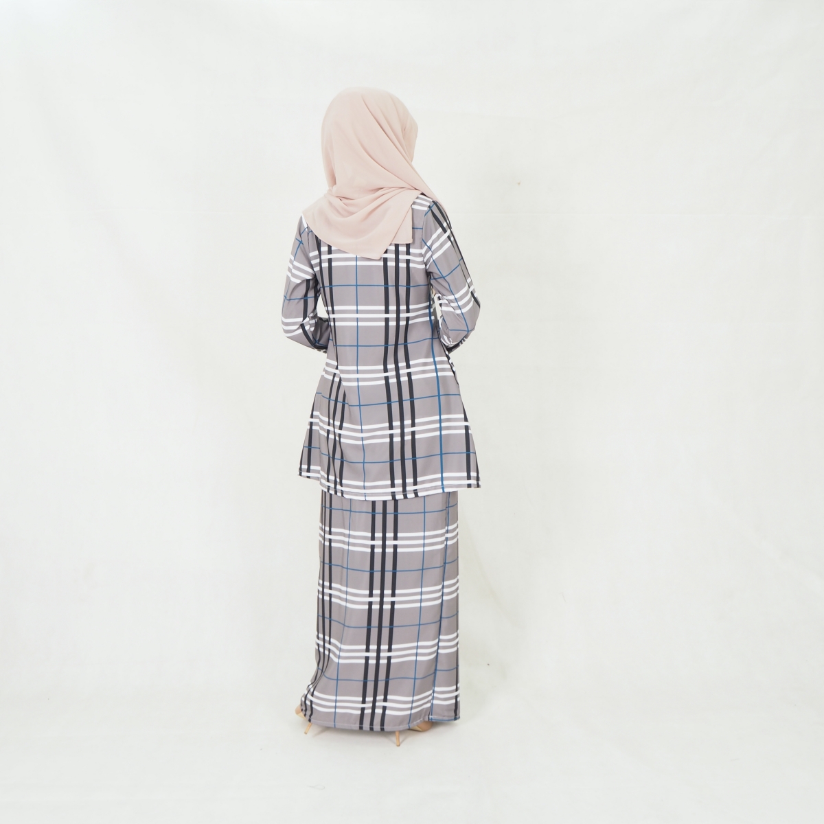 SW5200 CHECKER PRINTED KURUNG GREY