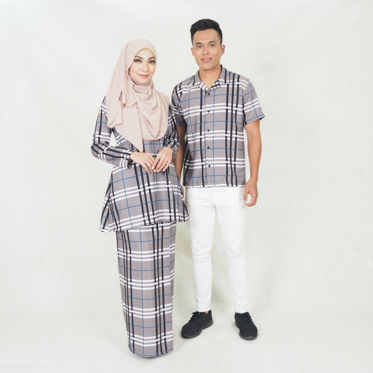 SW5200 CHECKER PRINTED KURUNG GREY