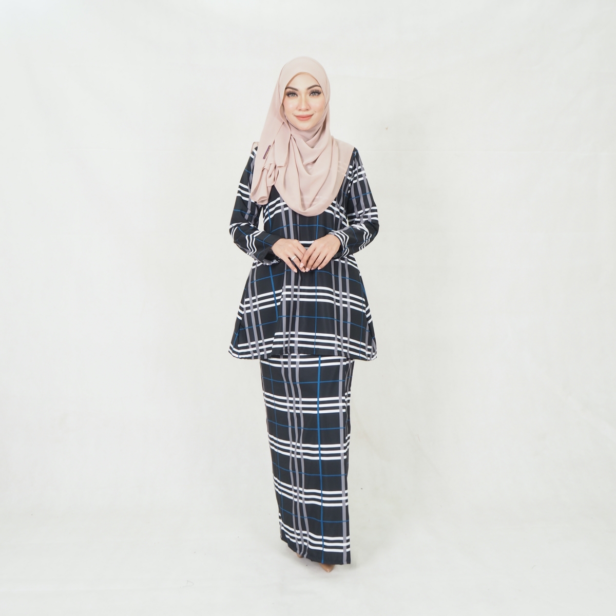 SW5200 CHECKER PRINTED KURUNG BLACK