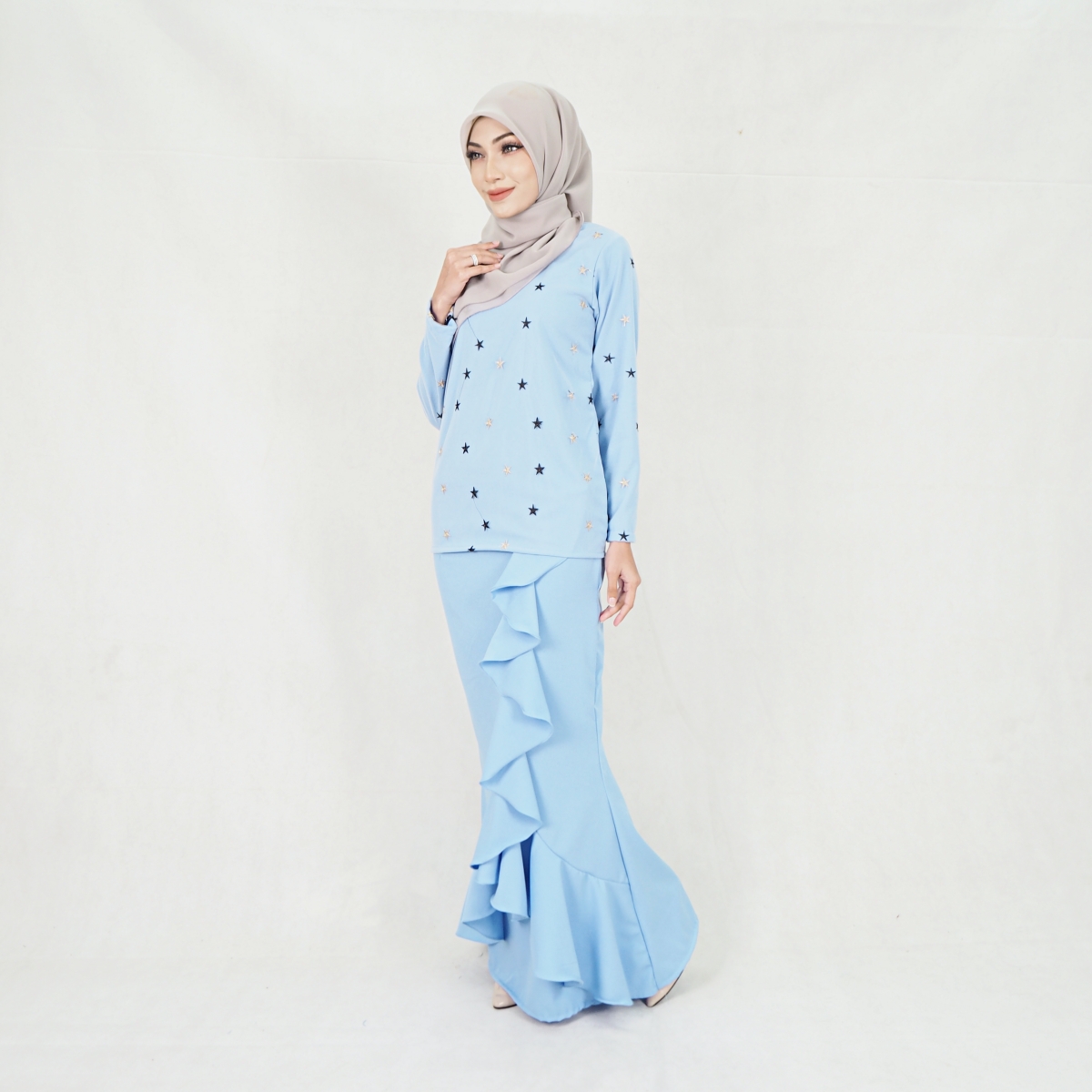 SW5203 ELEGANT MODERN KURUNG SET BABY BLUE