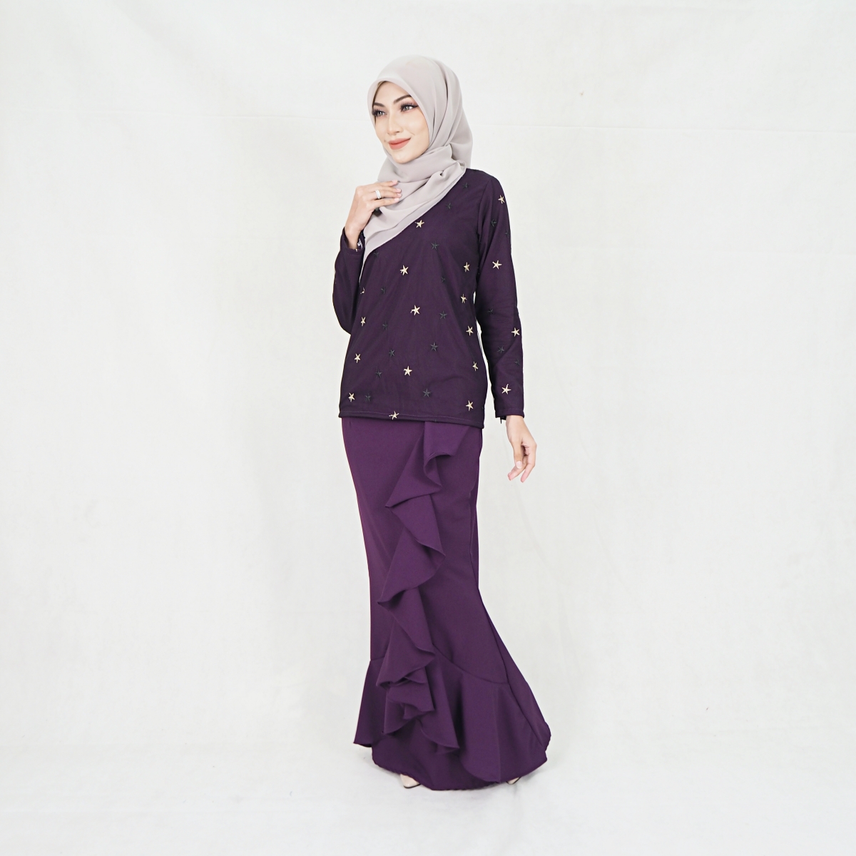 SW5203 ELEGANT MODERN KURUNG SET PURPLE