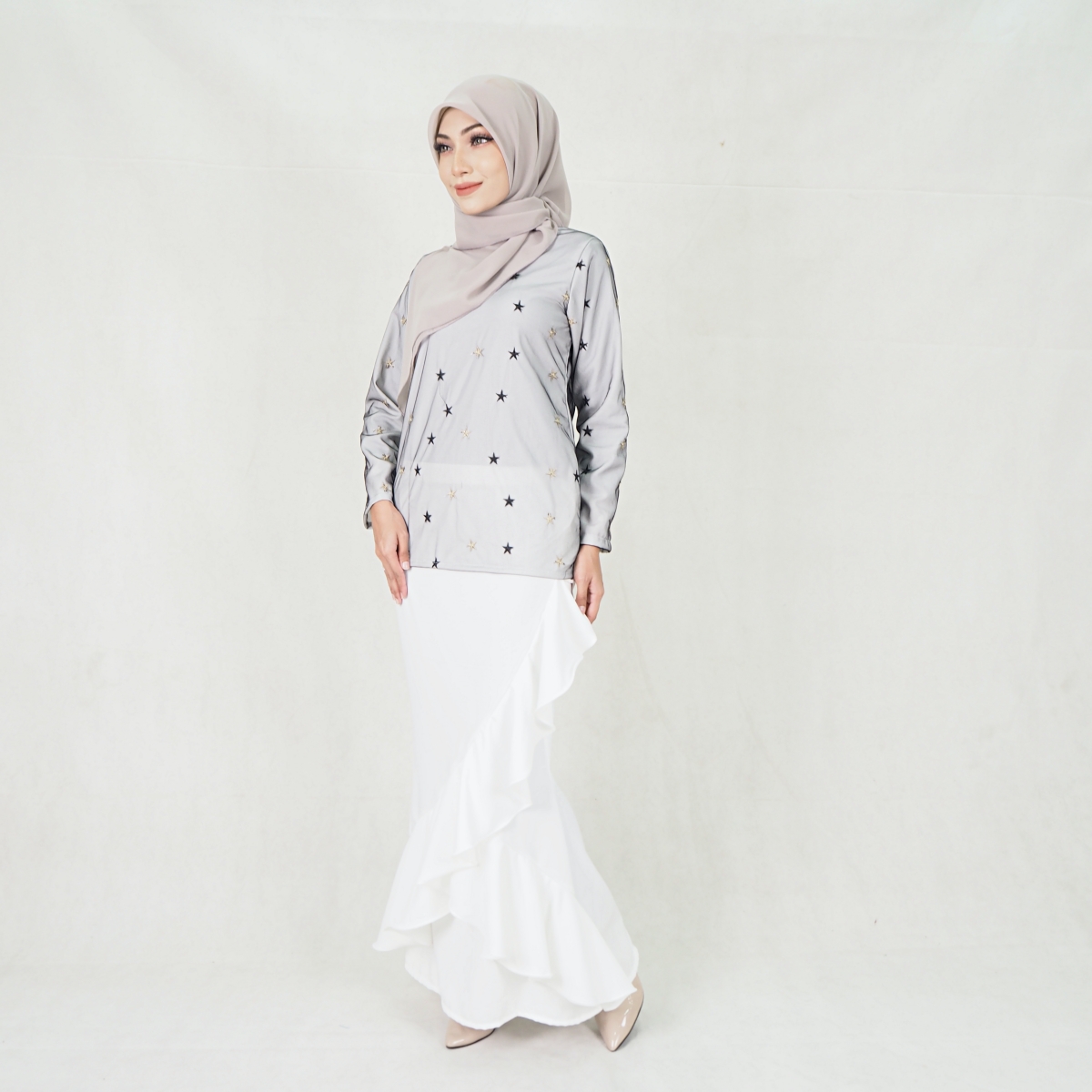 SW5203 ELEGANT MODERN KURUNG SET WHITE