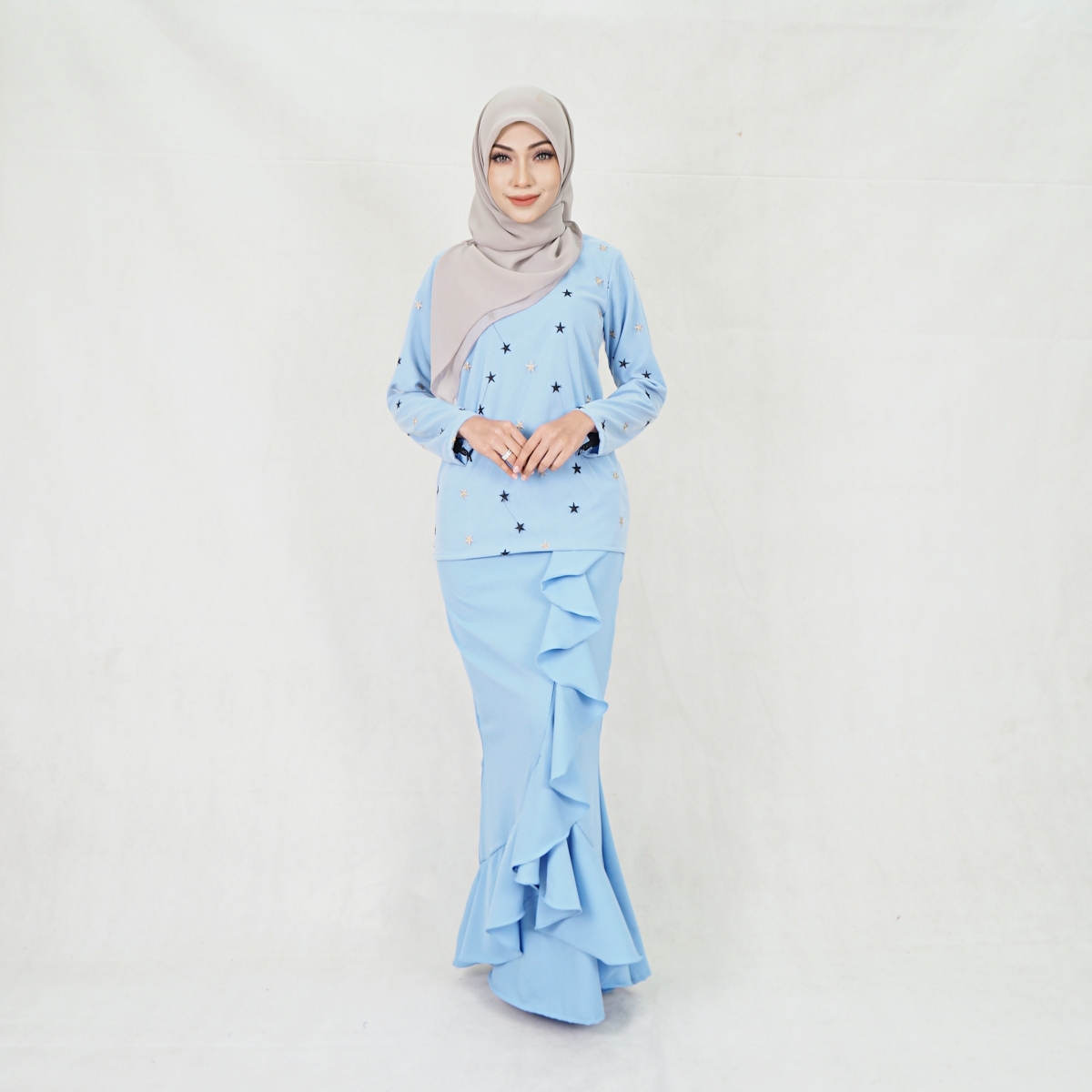 SW5203 ELEGANT MODERN KURUNG SET BABY BLUE